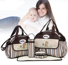 Load image into Gallery viewer, 5 PCS/SET Waterproof Baby Diaper Shoulder & Stroller Bag - smilybee