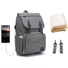Load image into Gallery viewer, Lequeen Large Capacity Diaper Bag USB interface - smilybee