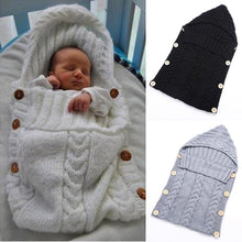Load image into Gallery viewer, Baby Crochet Knitted Hoodie Blanket Sleeping Bag