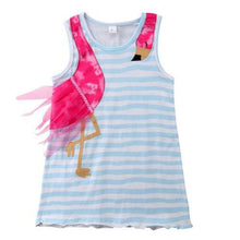 Load image into Gallery viewer, Baby Girls Striped Flamingo Summer Dress - smilybee