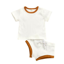 Load image into Gallery viewer, Baby’s Summer Clothing with Knitted Cotton T-Shirts/Tracksuits Sets. - smilybee