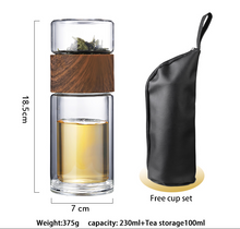 Load image into Gallery viewer, Double Wall Glass Bottle with Tea Water Separation - smilybee