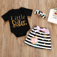Load image into Gallery viewer, 3Pcs Baby Girl Outfits Set T-shirt Romper Skirt Headband