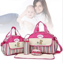 Load image into Gallery viewer, 5 PCS/SET Waterproof Baby Diaper Shoulder & Stroller Bag - smilybee