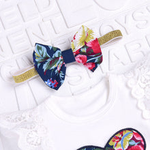 Load image into Gallery viewer, 3Pcs Baby Girl Clothes Floral Print Lace Tops+Print Skirt +Bow HeadbandsClothes Outfits Set