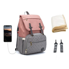 Load image into Gallery viewer, Lequeen Large Capacity Diaper Bag USB interface - smilybee