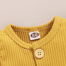 Load image into Gallery viewer, 2Pcs Baby Toddler Boys Girls Solid Sleeveless Button Vest Tops and shorts Outfits Set