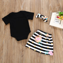 Load image into Gallery viewer, 3Pcs Baby Girl Outfits Set T-shirt Romper Skirt Headband
