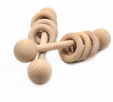 Load image into Gallery viewer, Baby Teething Wooden Ring Teether Chew- BPA Free - smilybee