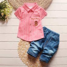 Load image into Gallery viewer, 2Pcs Cotton Summer Clothing Sets Stripe - smilybee