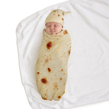 Load image into Gallery viewer, Burrito Baby Blanket With Swaddle Wrap Hat