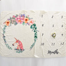 Load image into Gallery viewer, Baby Milestone Blanket Baby Photography Props Blanket Newborn 12 Monthly Photo Props Angel Wings Background Blanket