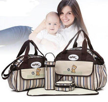Load image into Gallery viewer, 5 PCS/SET Waterproof Baby Diaper Shoulder & Stroller Bag - smilybee