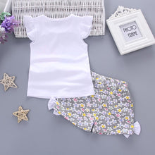 Load image into Gallery viewer, 2Pcs Baby Girl Set Lolly Sleeveless T-shirt Tops and Short Print Pants Clothes Set