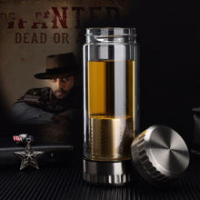 Load image into Gallery viewer, 400ML Business Type Glass Water Bottle Stainless Steel Tea Infuser - smilybee