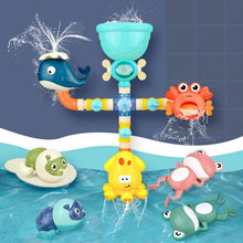 Load image into Gallery viewer, Bath Toys Baby Water Game Faucet Shower Rubber Duck Waterwheel Dabbling Water Spray Set For Kids Animals Bathroom Summer Toys - smilybee