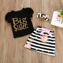 Load image into Gallery viewer, 3Pcs Baby Girl Outfits Set T-shirt Romper Skirt Headband