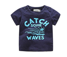Load image into Gallery viewer, Bebes Newborn clothes cotton letter printed t-shirt with demin overalls baby boys clothes summer children clothing - smilybee