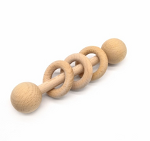 Load image into Gallery viewer, Baby Teething Wooden Ring Teether Chew- BPA Free - smilybee