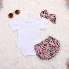 Load image into Gallery viewer, Baby Girl Bodysuits, Floral Shorts &Headband - smilybee