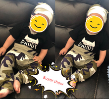 Load image into Gallery viewer, Stylish 3 Piece Kids Summer Outfit With Hat Black & Camo print - smilybee
