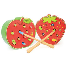 Load image into Gallery viewer, New Fruit Shape Kids Wooden Toys Catch Worms Games with Magnetic Stick Montessori Educational Creature Blocks Interactive Toys