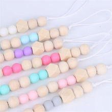 Load image into Gallery viewer, Baby Clip Chain Wooden Soother Pacifier Holder - smilybee