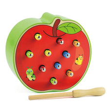 Load image into Gallery viewer, New Fruit Shape Kids Wooden Toys Catch Worms Games with Magnetic Stick Montessori Educational Creature Blocks Interactive Toys