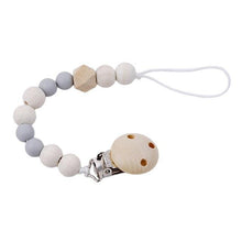 Load image into Gallery viewer, Baby Clip Chain Wooden Soother Pacifier Holder - smilybee