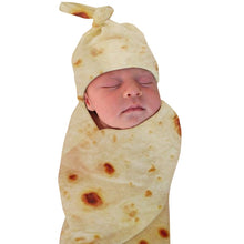 Load image into Gallery viewer, Burrito Baby Blanket With Swaddle Wrap Hat