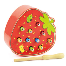 Load image into Gallery viewer, Fruit Shape Kids Wooden Toys Catch Worms Games with Magnetic Stick Montessori Educational Creature Blocks Interactive Toys