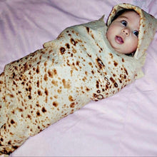 Load image into Gallery viewer, Burrito Baby Blanket With Swaddle Wrap Hat