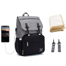 Load image into Gallery viewer, Lequeen Large Capacity Diaper Bag USB interface - smilybee