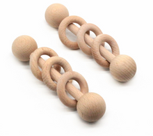 Load image into Gallery viewer, Baby Teething Wooden Ring Teether Chew- BPA Free - smilybee
