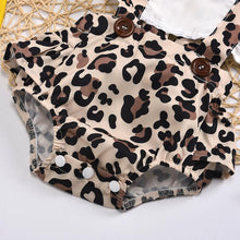 Load image into Gallery viewer, 2Pcs Baby Clothes Girl Ruched Leopard Print Sleeveless Baby Rompers Jumpsuit Headband Summer Casual Baby Clothes Outfits