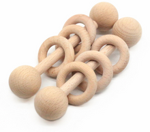 Load image into Gallery viewer, Baby Teething Wooden Ring Teether Chew- BPA Free - smilybee