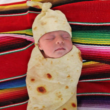 Load image into Gallery viewer, Burrito Baby Blanket With Swaddle Wrap Hat