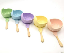 Load image into Gallery viewer, Baby Silicone Tableware Water Bowl Spoon Set - smilybee