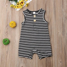 Load image into Gallery viewer, Newborn Baby Boy Girl Summer Romper 2020 Infant Baby Boy Girl Striped Clothes Sleeveless Jumpsuit Summer Home Outfit 0-24M - smilybee