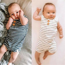 Load image into Gallery viewer, Newborn Baby Boy Girl Summer Romper 2020 Infant Baby Boy Girl Striped Clothes Sleeveless Jumpsuit Summer Home Outfit 0-24M - smilybee
