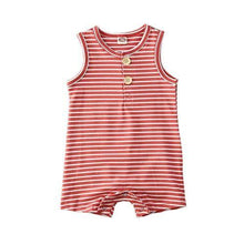 Load image into Gallery viewer, Newborn Baby Boy Girl Summer Romper 2020 Infant Baby Boy Girl Striped Clothes Sleeveless Jumpsuit Summer Home Outfit 0-24M - smilybee
