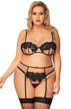 Load image into Gallery viewer, YesX YX953Q 3pc Black Bra Set