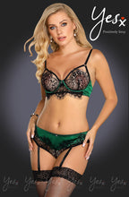 Load image into Gallery viewer, YesX YX957 Black/Emerald Bra Set