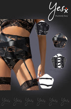 Load image into Gallery viewer, YesX YX984 Suspender Belt & Thong Set Black