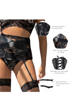 Load image into Gallery viewer, YesX YX984 Suspender Belt & Thong Set Black