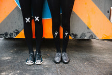 Load image into Gallery viewer, Zohara "Kiss And Tell" Light Grey Print Tights