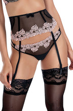 Load image into Gallery viewer, Roza Nefer Suspender Belt Black-Salmon