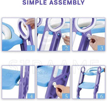 Load image into Gallery viewer, Toddler Toilet Training Seat Ladder Blue & Purple
