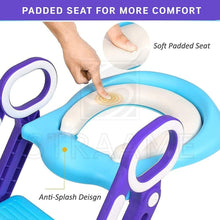 Load image into Gallery viewer, Toddler Toilet Training Seat Ladder Blue & Purple