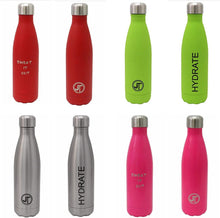 Load image into Gallery viewer, JTL Fitness Stainless Steel Water Bottle 500ml Vacuum Insulated Flask for Hot or Cold Metal Watertight Seal Green